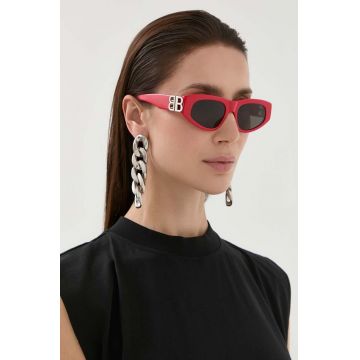 Balenciaga ochelari de soare femei, culoarea rosu