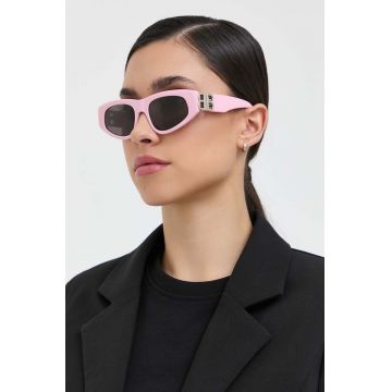 Balenciaga ochelari de soare BB0095S femei, culoarea roz