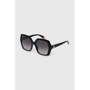 Furla ochelari de soare femei, culoarea negru