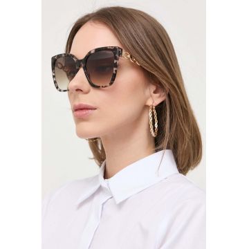 Moschino ochelari de soare femei, culoarea maro