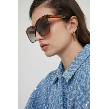 Moschino ochelari de soare femei, culoarea maro