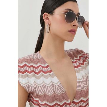 BOSS ochelari de soare femei, culoarea argintiu