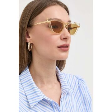 Bottega Veneta ochelari de soare femei, culoarea auriu
