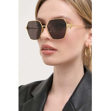 Bottega Veneta ochelari de soare femei, culoarea auriu