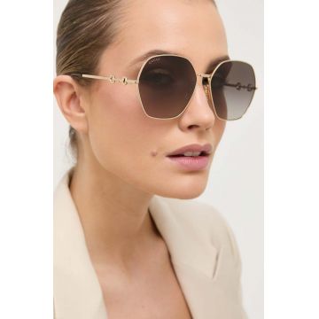 Gucci ochelari de soare femei, culoarea auriu