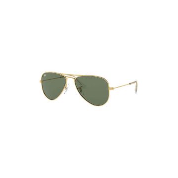 Ray-Ban ochelari de soare copii Junior Aviator culoarea verde, 0RJ9506S