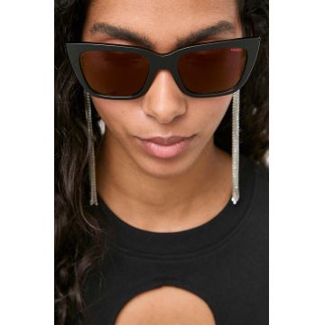 HUGO ochelari de soare femei, culoarea negru