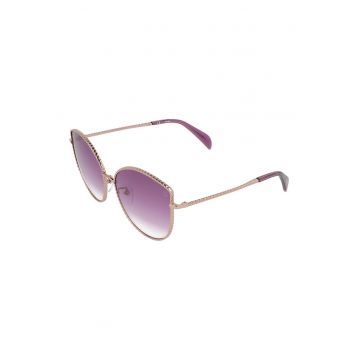 Ochelari de soare cat-eye cu rama metalica