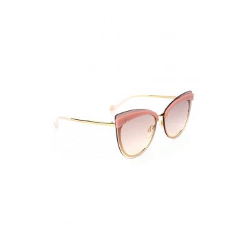 Ochelari de soare cat-eye cu brate metalice