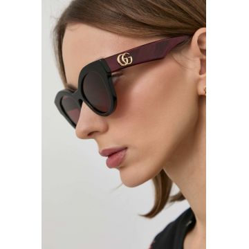 Gucci ochelari de soare femei, culoarea bordo