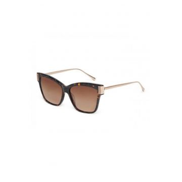 Ochelari de soare cat-eye cu rama metalica