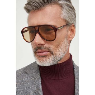 Gucci ochelari de soare barbati, culoarea maro