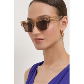 Bottega Veneta ochelari de soare femei, culoarea bej