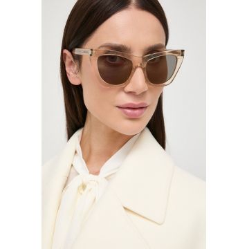 Saint Laurent ochelari de soare femei, culoarea transparent