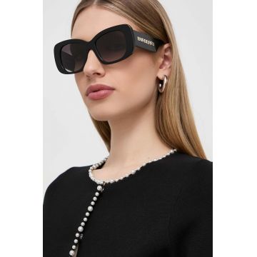 Burberry ochelari de soare femei, culoarea negru
