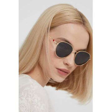 Love Moschino ochelari de soare femei, culoarea auriu