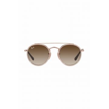 Ray-Ban ochelari de soare copii Round Double Bridge culoarea maro, 0RJ9647S