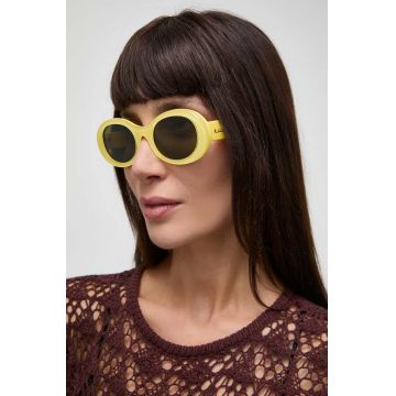 Gucci ochelari de soare femei, culoarea galben