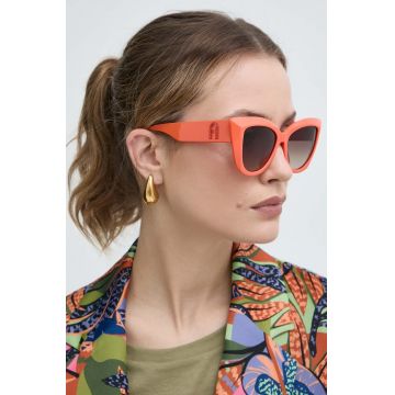 Furla ochelari de soare femei, culoarea portocaliu, SFU711_530AFM