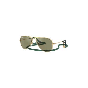 Ray-Ban ochelari de soare copii JUNIOR AVIATOR culoarea verde, 0RJ9506S
