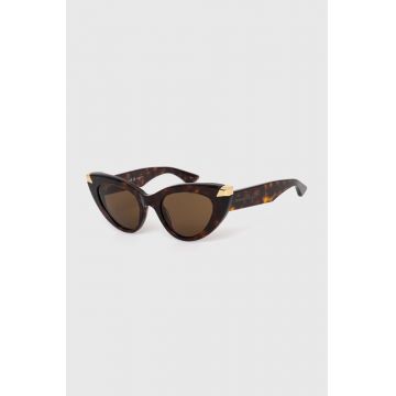 Alexander McQueen ochelari de soare femei, culoarea maro, AM0442S
