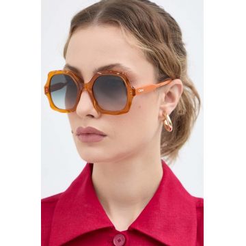 Chloé ochelari de soare femei, culoarea portocaliu, CH0226S