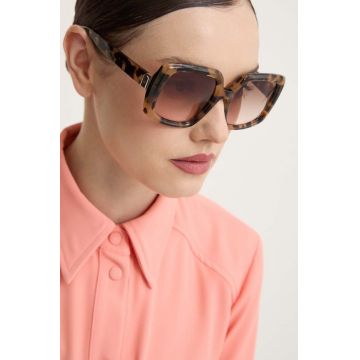 Furla ochelari de soare femei, culoarea maro, SFU709_540801