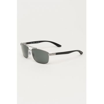 Ochelari de soare unisex dreptunghiulari - Argintiu inchis