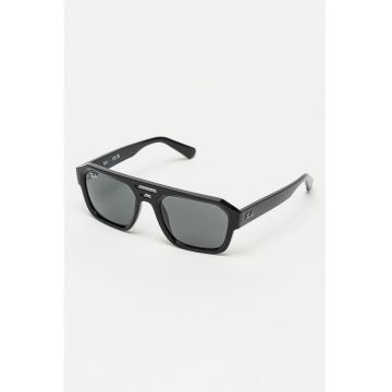 Ochelari de soare unisex dreptunghiulari - Negru