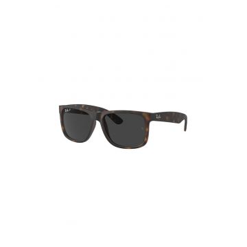 Ochelari de soare wayfarer cu logo discret Justin - Negru/Maro