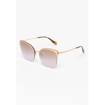 Ochelari de soare cat-eye cu rama metalica