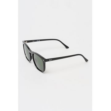 Ochelari de soare patrati unisex cu lentile uni - Negru