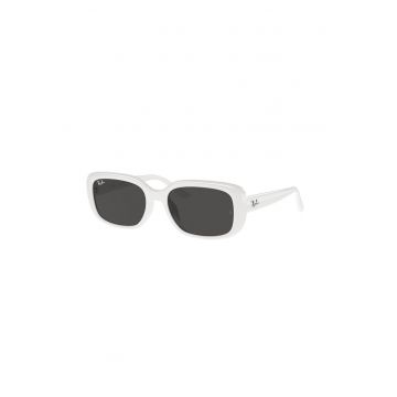 Ochelari de soare unisex dreptunghiulari - Alb murdar
