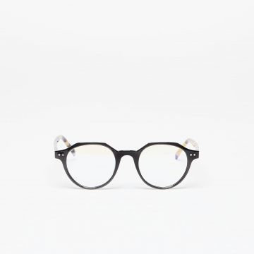 D.Franklin Ultra Light S Round Blue Block Glasses Black