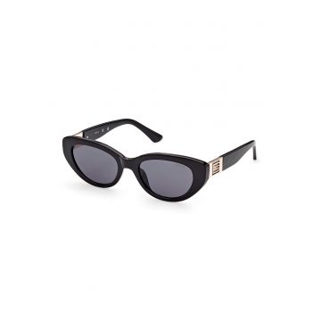 Ochelari de soare cat-eye cu logo - Auriu/Negru