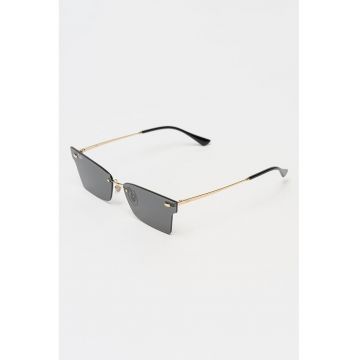 Ochelari de soare patrati unisex - Auriu/Negru