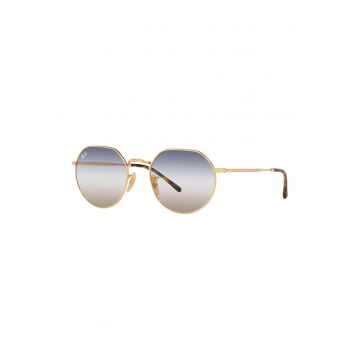 Ochelari de soare rotunzi unisex cu rama metalica - Auriu/Maro