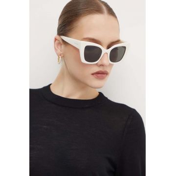 Saint Laurent ochelari de soare femei, culoarea alb